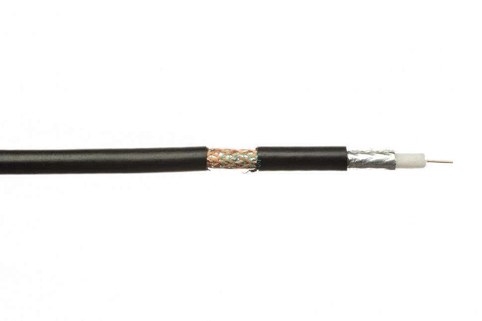 Кабель коаксиальный 3C-2V CU outdoor 75 Ом, экран 32%, черный 100 м