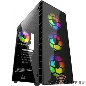 Powercase Mistral G4C ARGB, Tempered Glass, 4x 120mm ARGB fan, fans controller & remote, чёрный, ATX  (CMIG4C-A4)